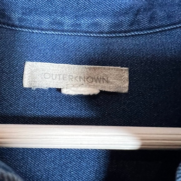 Outerknown Bee Denim Shirt Dress Sz. XS Blue Organic Cotton Button Front Relaxed - Picture 7 of 12